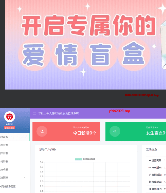 2024交友盲盒系统PHP开源的盲盒源码,基于PHP开发的开源盲盒系统-果果资源网