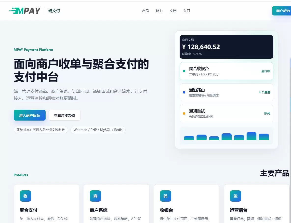 MPAY码支付v2.1.0 多商户多通道多支付方式 后端源码+收款流水监听工具-果果资源网
